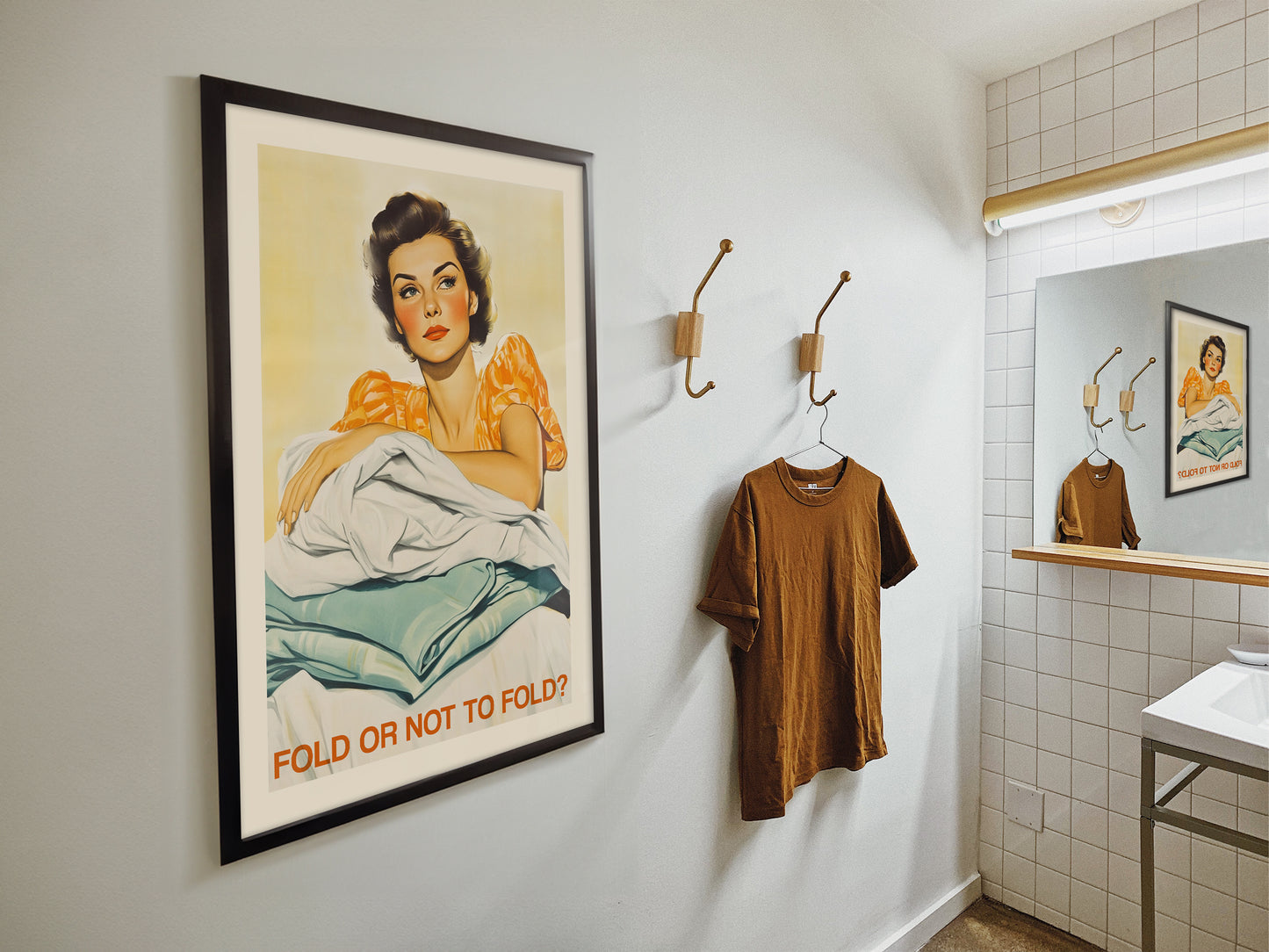 Retro Laundry Wall Art Funny Utility Room Decor Closet Art Print Retro Housewife Poster Mid Mod Art Fold or Not to Fold Art Large Posters Funny Quote Poster Vintage Laundry Room Wall Decor Unique Print from AnnoyingSeagull