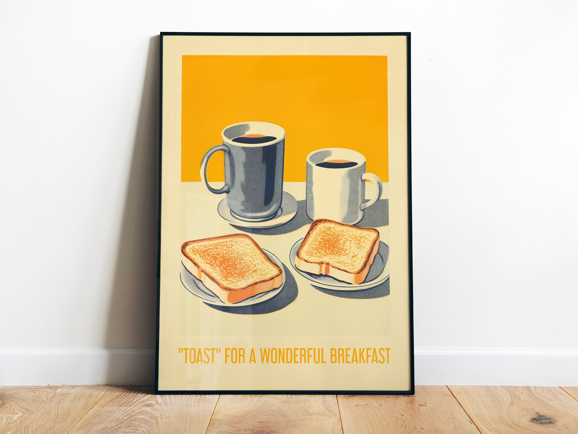 Toast for a wonderful breakfast Poster Vintage Breakfast Art Retro Food Poster Kitchen Nook Decor Kitchen Wall Art Toast Art Print Coffee Poster Minimalistic Dining Room Poster Good Morning Print