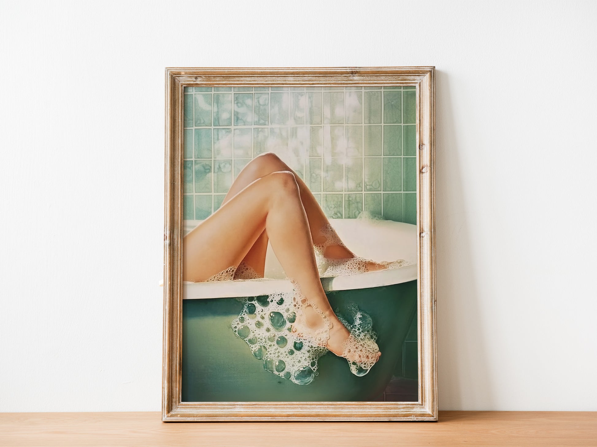 Retro Bathroom Postre Green Bathroom Art Print Get Naked Poster Bath Time Art Shower Room Decor Powder Room Poster Print Girly Bathroom Poster Dorm Room Wall Art Woman in Bathtub Poster