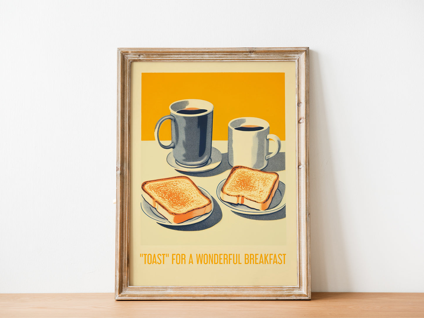 Toast for a wonderful breakfast Poster Vintage Breakfast Art Retro Food Poster Kitchen Nook Decor Kitchen Wall Art Toast Art Print Coffee Poster Minimalistic Dining Room Poster Good Morning Print