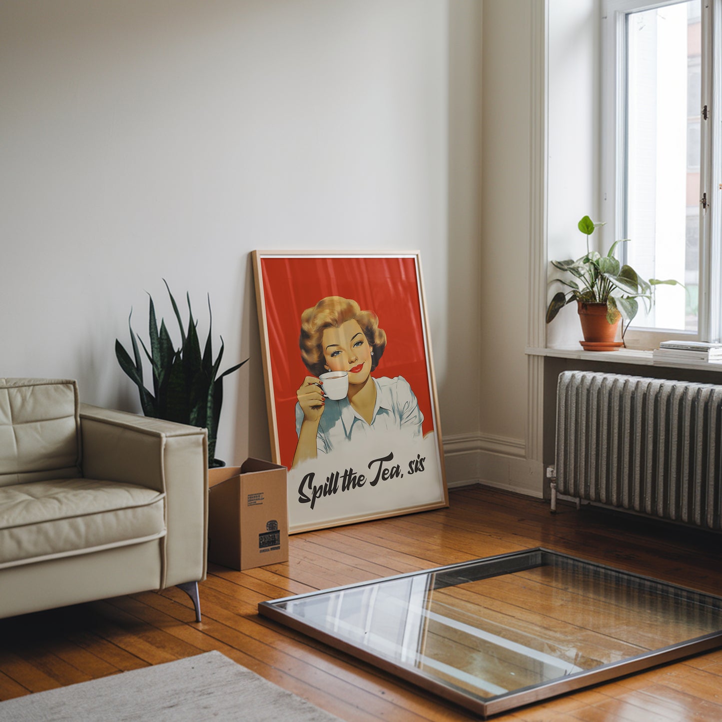 Spill the Tea Sis – Vintage Tea Poster Retro Kitchen Wall Art