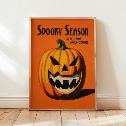 Spooky Season Poster – Retro Halloween Pumpkin Wall Art