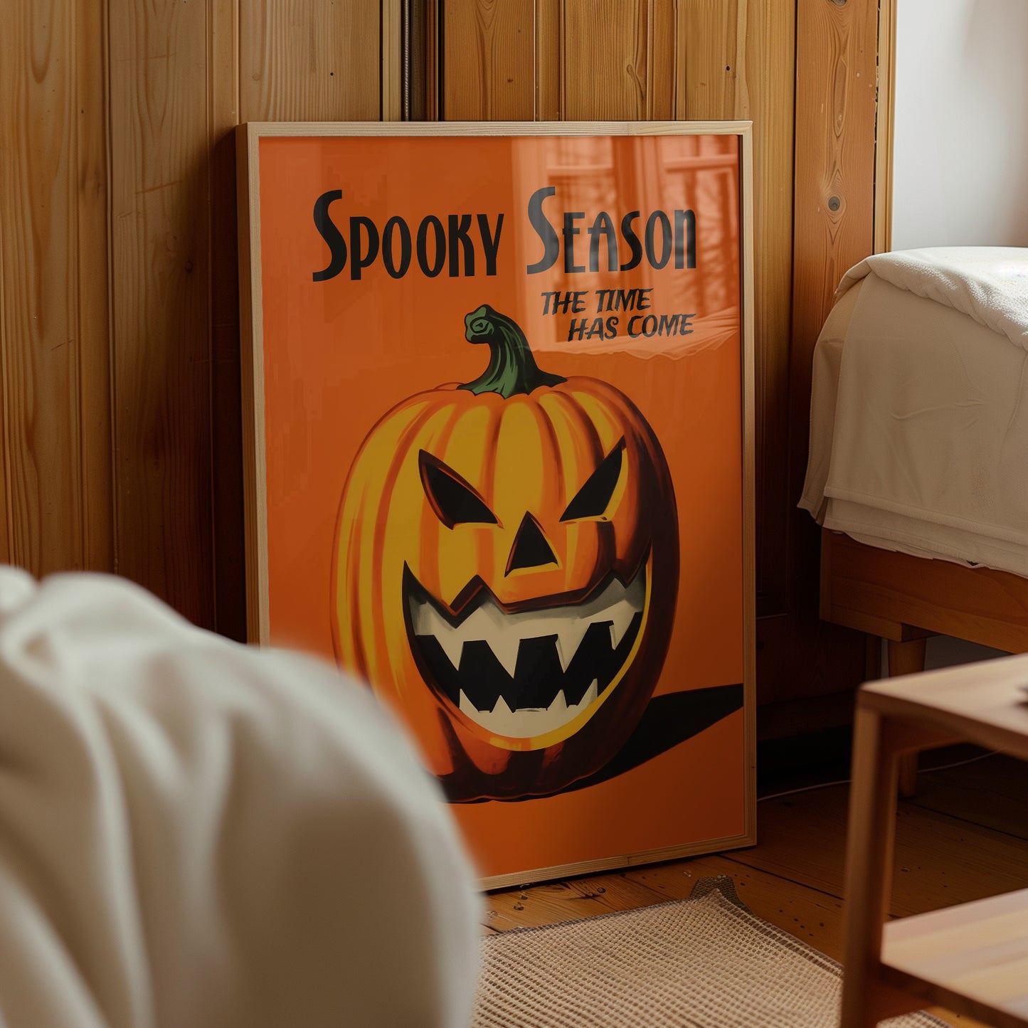 Spooky Season Poster – Retro Halloween Pumpkin Wall Art