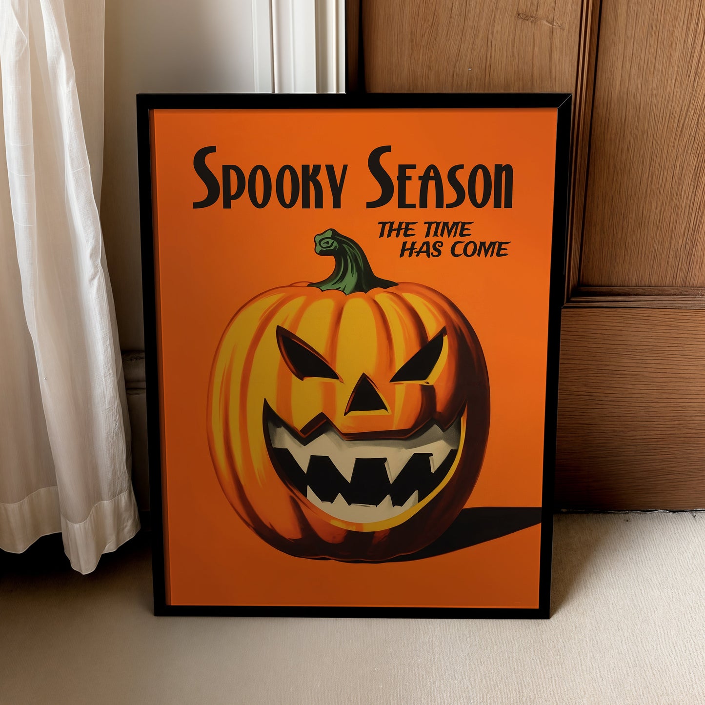 Spooky Season Poster – Retro Halloween Pumpkin Wall Art