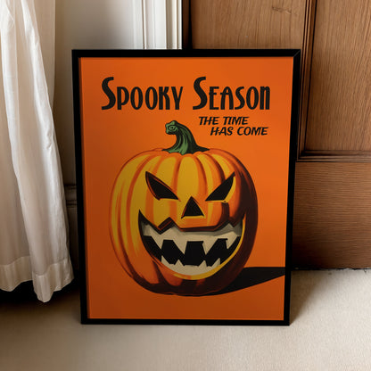 Spooky Season Poster – Retro Halloween Pumpkin Wall Art