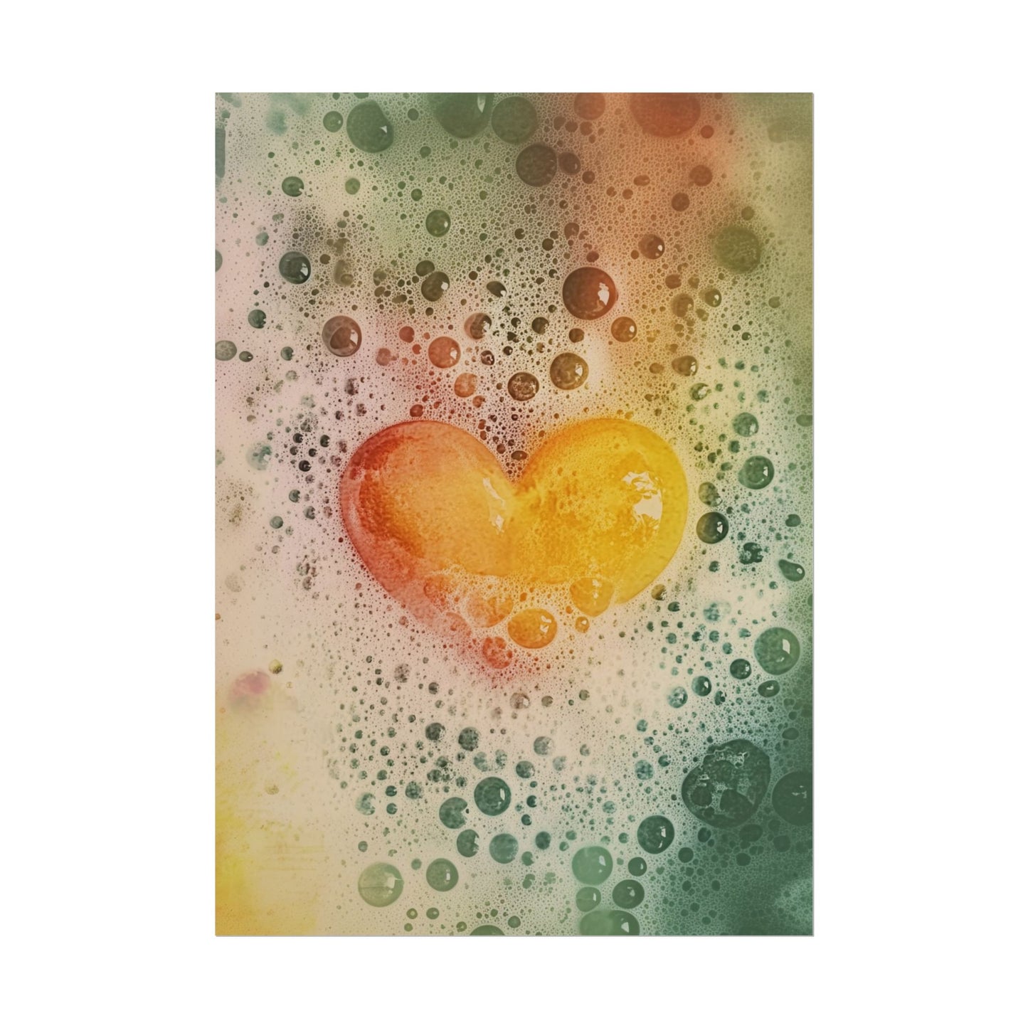 Yellow Heart in a tub Poster Retro Bathroom Wall Art Guest Bathroom Wall Decor Bubble Bath Print Get Naked Wall Art Love Art Print Heart Poster Vintage Shower room Poster Colorful Art for a new apartment 