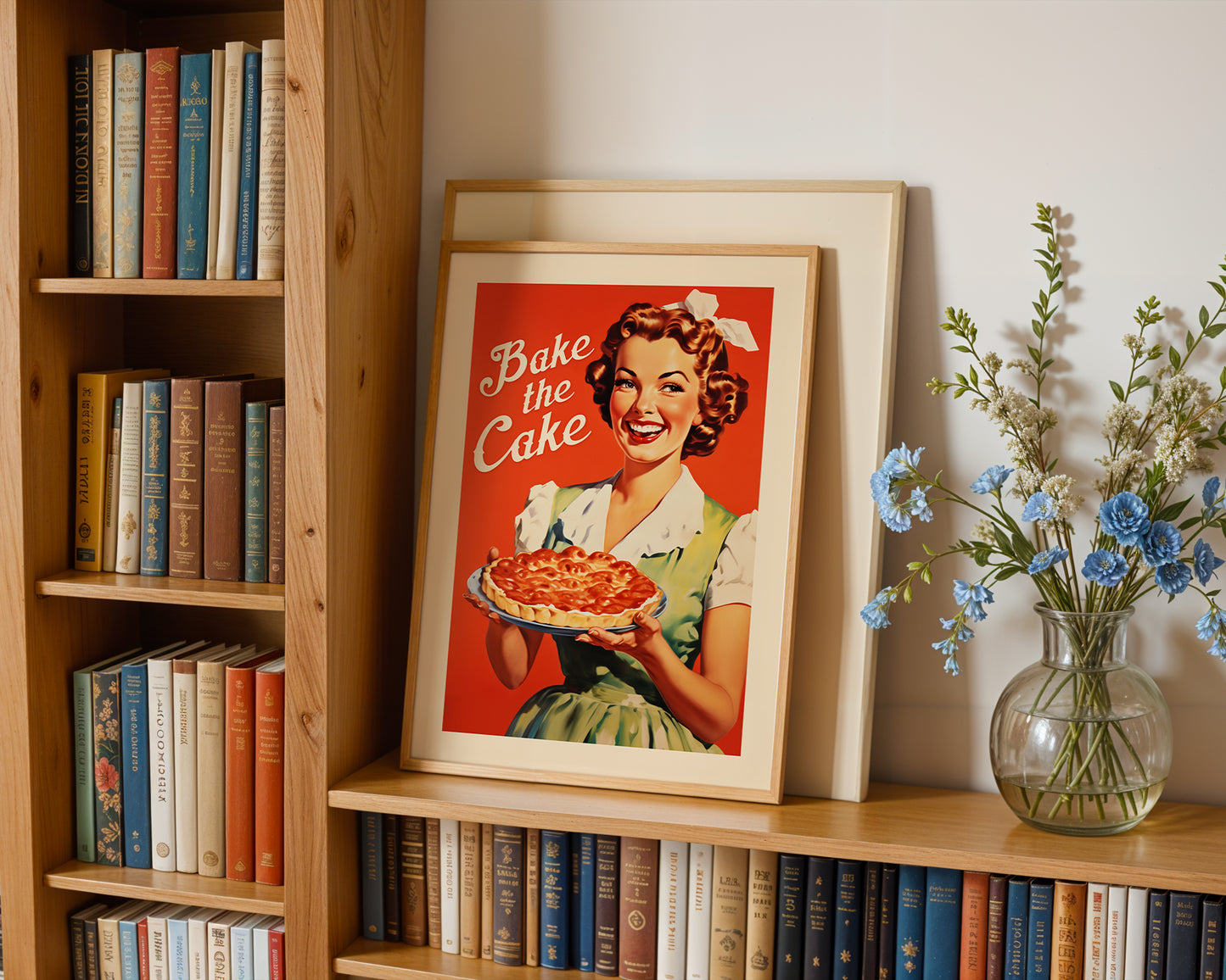 Bake the Cake Print Funny Kitchen Wall Art Retro Housewife Art Cooking Print Real Housewife Gift for Friend Baker Baking Art Vintage Kitchen Nook Decor Retro Kitchen Poster