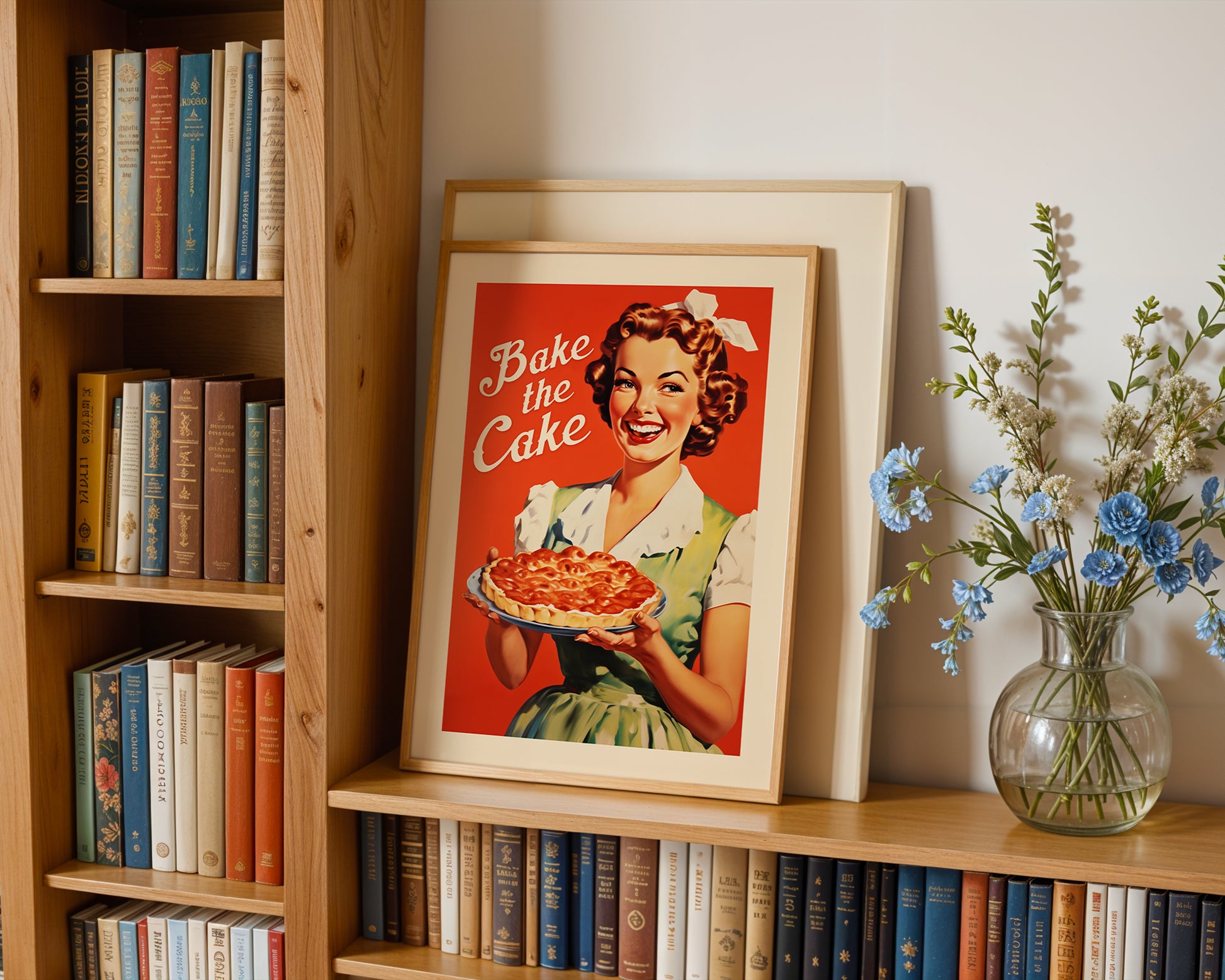Bake the Cake Print Funny Kitchen Wall Art Retro Housewife Art Cooking Print Real Housewife Gift for Friend Baker Baking Art Vintage Kitchen Nook Decor Retro Kitchen Poster