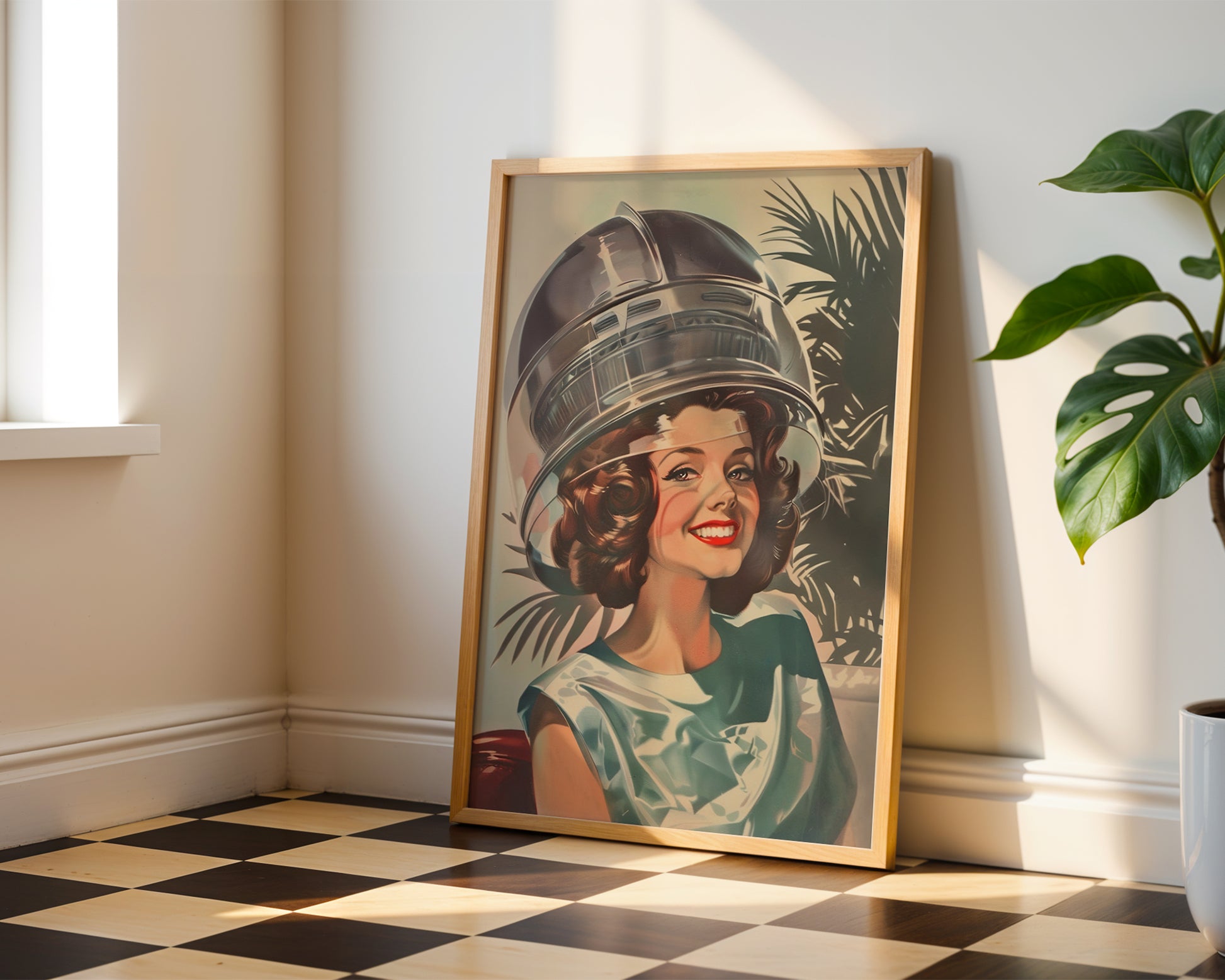Retro Hair Salon Wall Art Funny Vintage Poster Hairdresser Gift Beauty Salon Art 60s Wash and Go Poster Hair Stylist Vintage Spa Poster 
