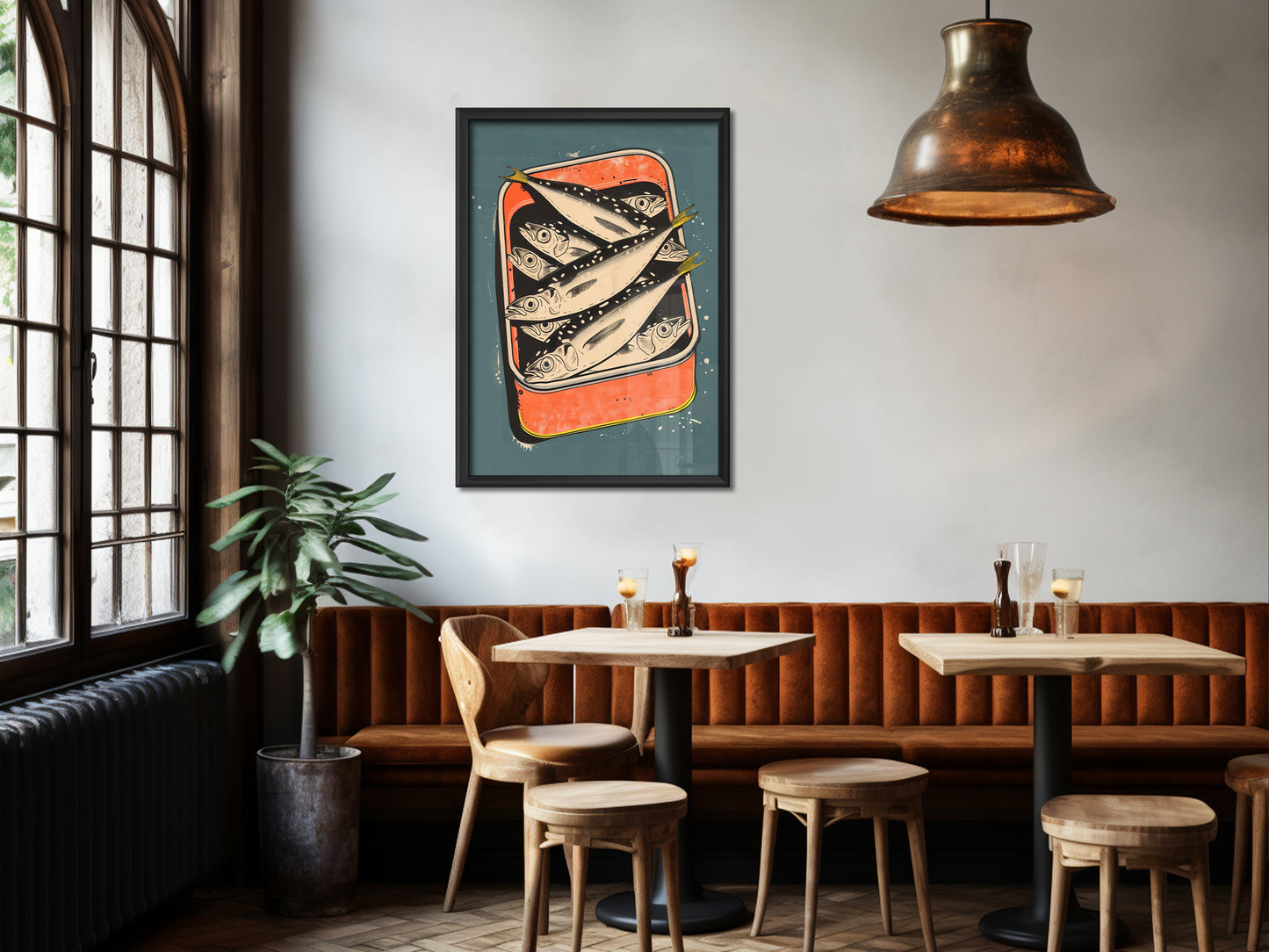 Retro Sardines Wall Art Funny Poster Seafood Art Print Fish Art Print Vintage Kitchen Art Print Sardines Tin Print Sardine Poster