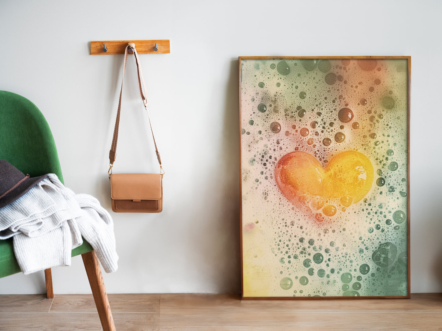 Yellow Heart in a tub Poster Retro Bathroom Wall Art Guest Bathroom Wall Decor Bubble Bath Print Get Naked Wall Art Love Art Print Heart Poster Vintage Shower room Poster Colorful Art for a new apartment 