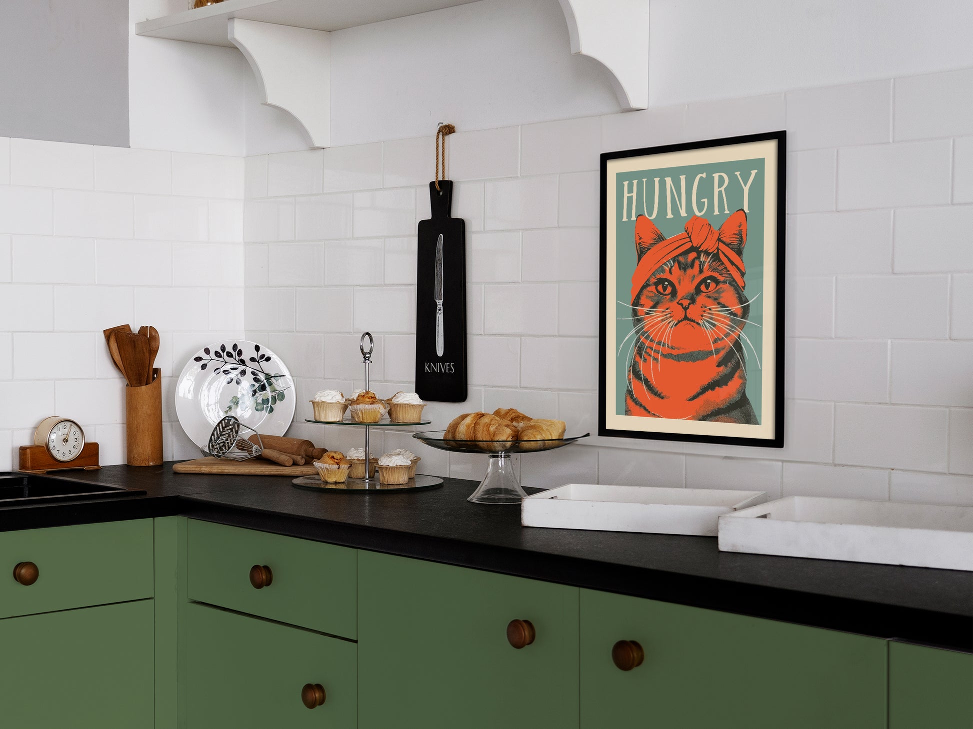 retro "hungry" kitchen poster - 8″ x 10″ (vertical) / matte
