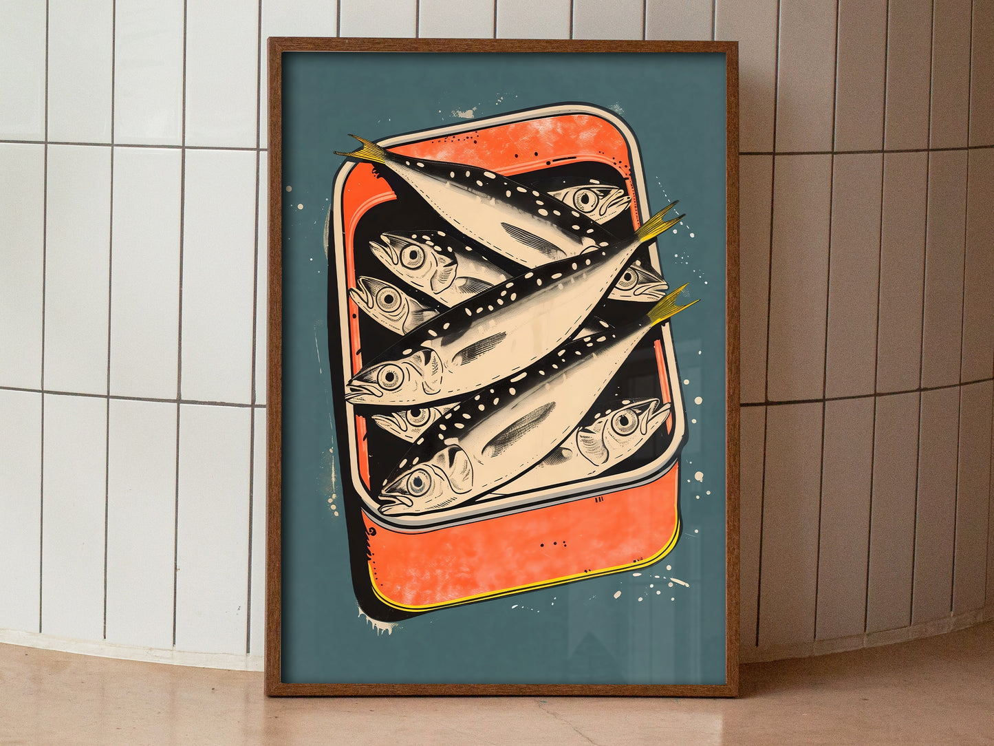 Retro Sardines Wall Art Funny Poster Seafood Art Print Fish Art Print Vintage Kitchen Art Print Sardines Tin Print Sardine Poster