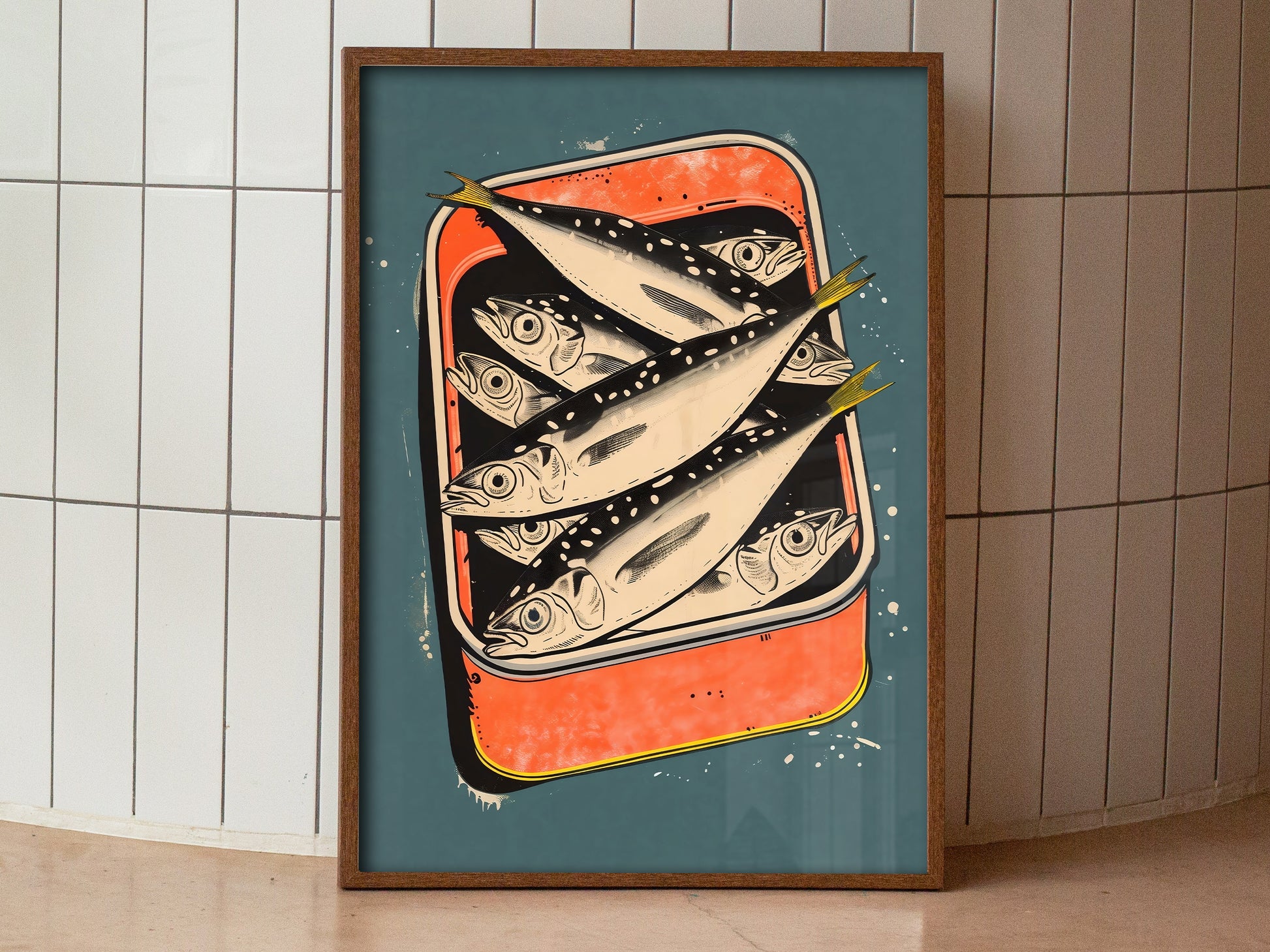 Retro Sardines Wall Art Funny Poster Seafood Art Print Fish Art Print Vintage Kitchen Art Print Sardines Tin Print Sardine Poster