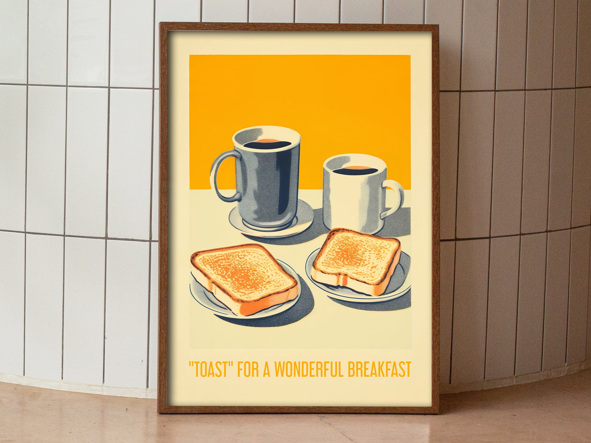 Toast for a wonderful breakfast Poster Vintage Breakfast Art Retro Food Poster Kitchen Nook Decor Kitchen Wall Art Toast Art Print Coffee Poster Minimalistic Dining Room Poster Good Morning Print
