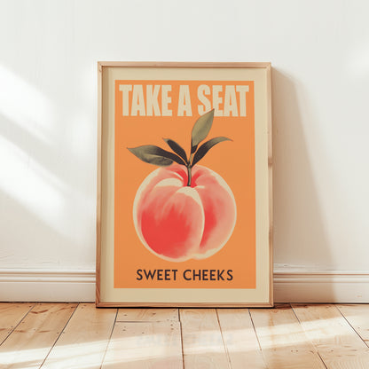 Take a Seat Sweet Cheeks Poster Funny Toilet Poster Trendy Bathroom  Art. Original Annoying Seagull unique print