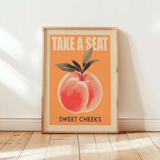 Take a Seat Sweet Cheeks Poster Funny Toilet Poster Trendy Bathroom  Art. Original Annoying Seagull unique print