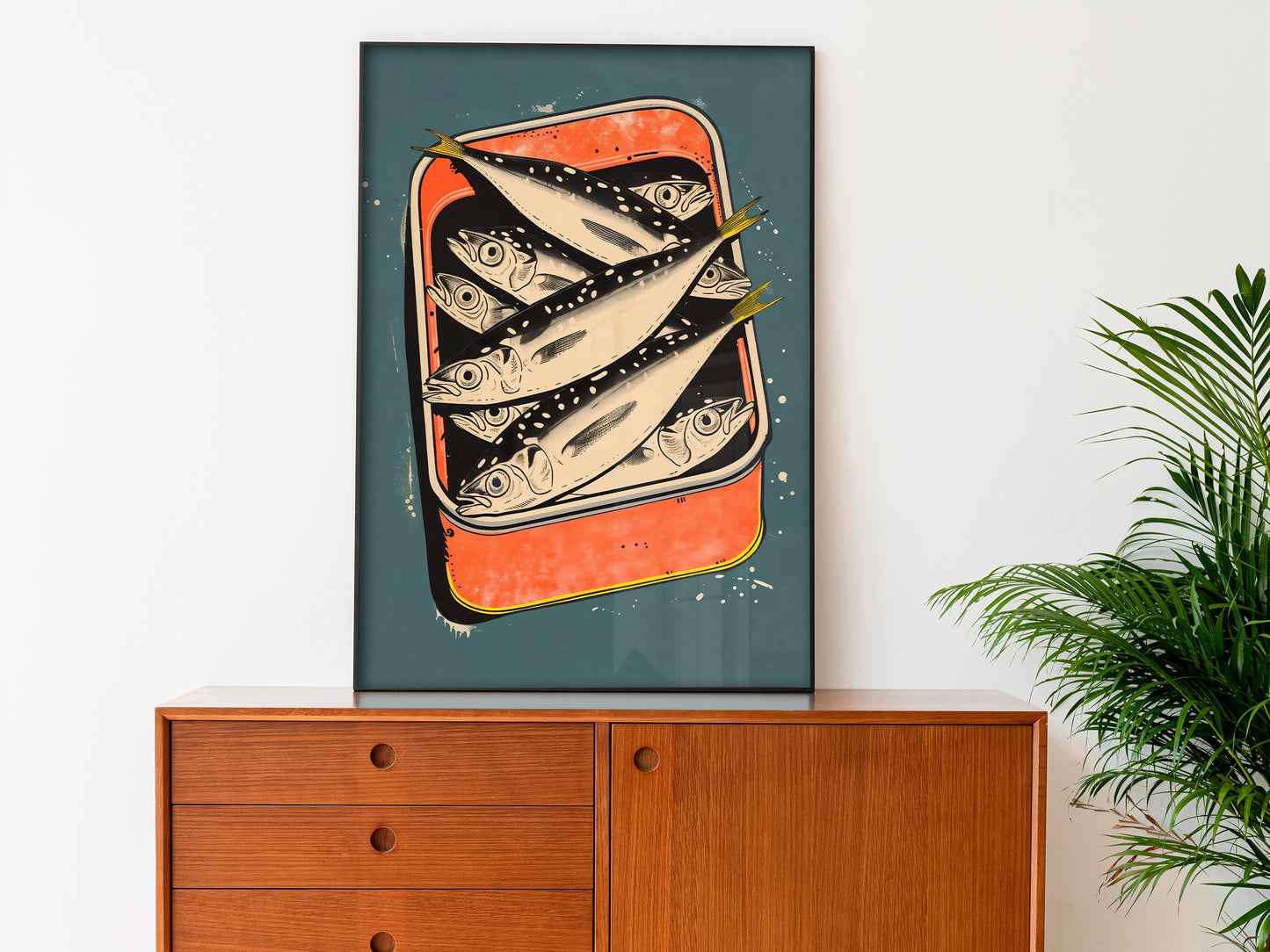 Retro Sardines Wall Art Funny Poster Seafood Art Print Fish Art Print Vintage Kitchen Art Print Sardines Tin Print Sardine Poster